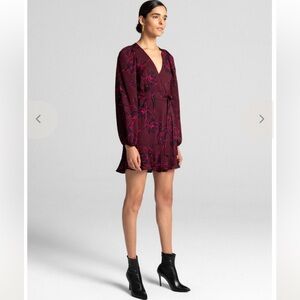 A.L.C Embry Dress in Bordeaux & Black